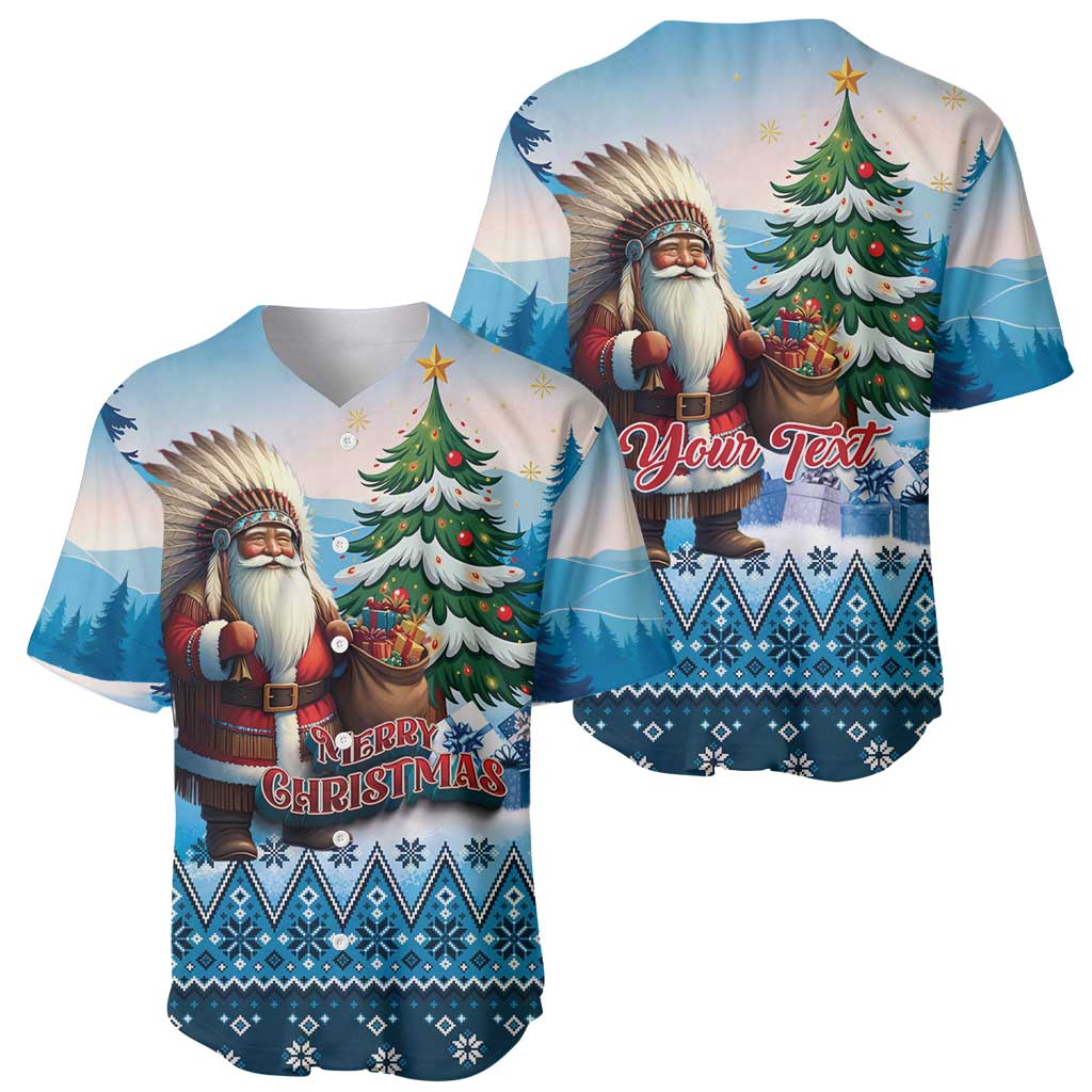 Personalized Native American Santa Claus Baseball Jersey Merry Christmas - Wonder Print Shop