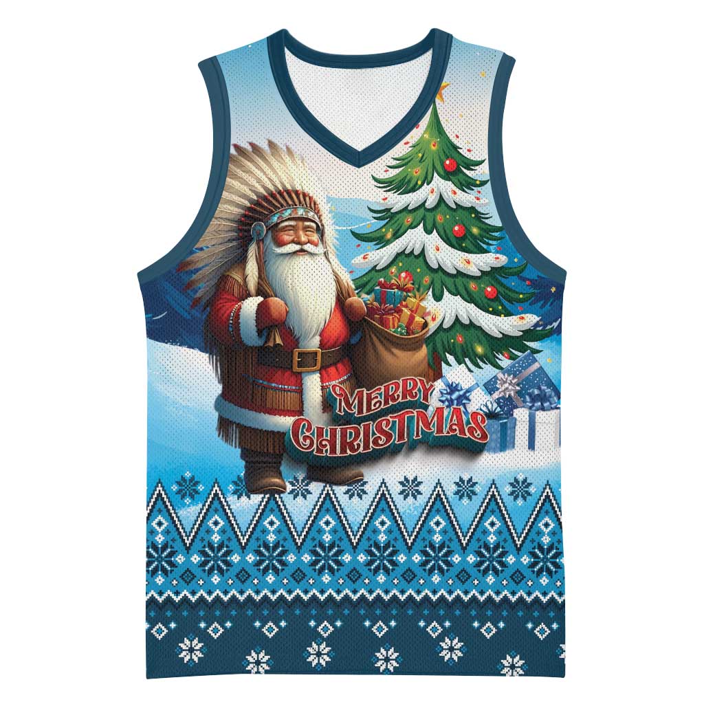 Personalized Native American Santa Claus Basketball Jersey Merry Christmas - Wonder Print Shop