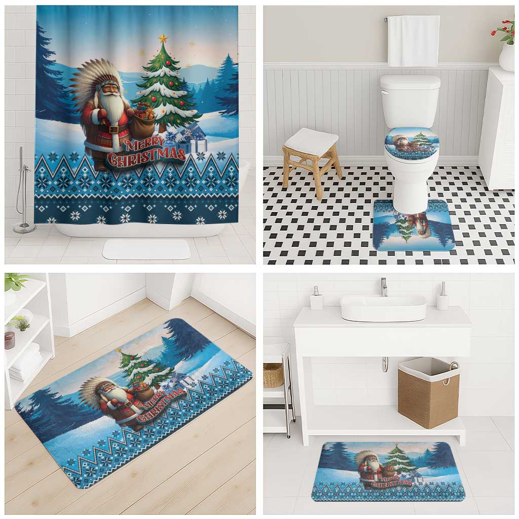 Native American Santa Claus Bathroom Set Merry Christmas - Wonder Print Shop