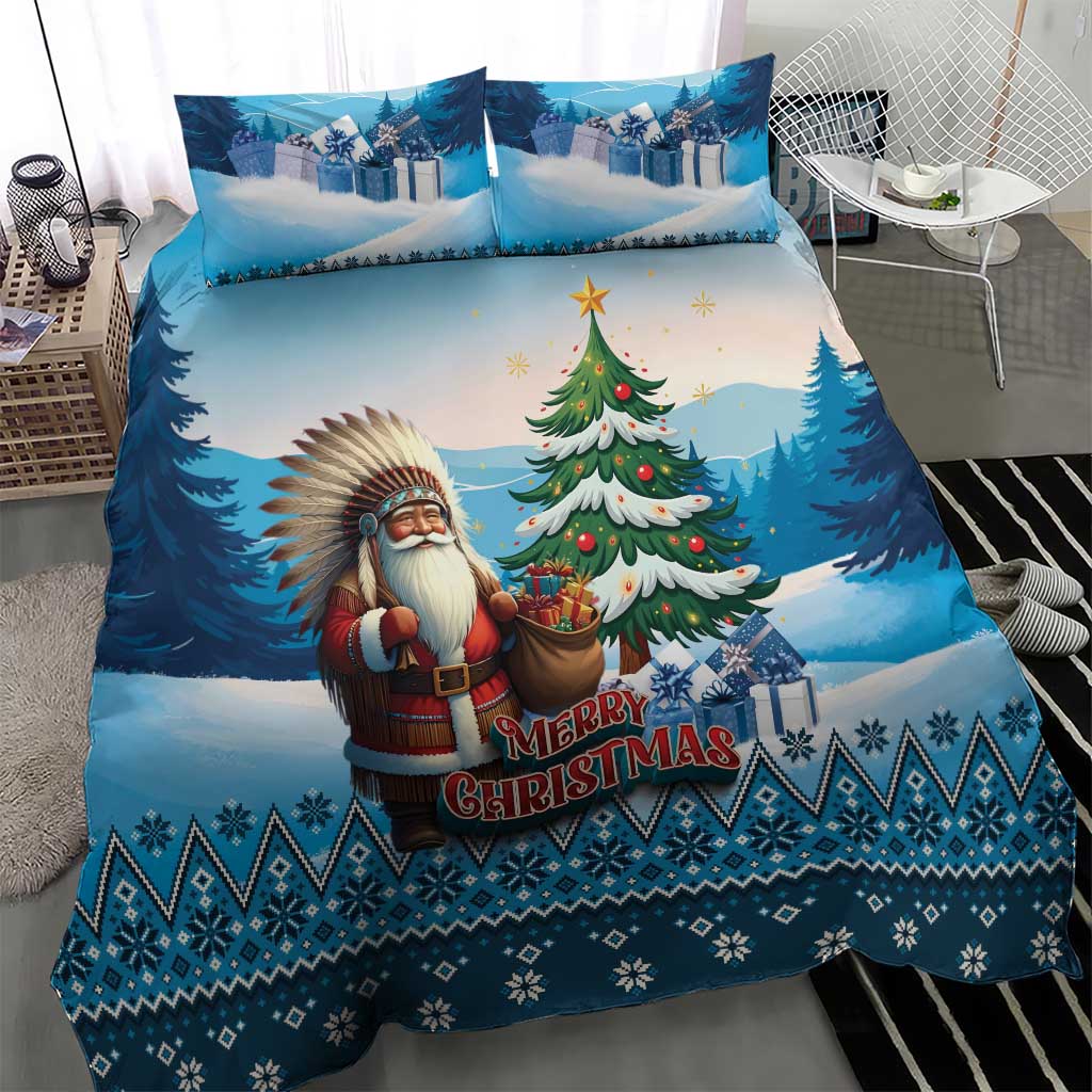 Native American Santa Claus Bedding Set Merry Christmas - Wonder Print Shop