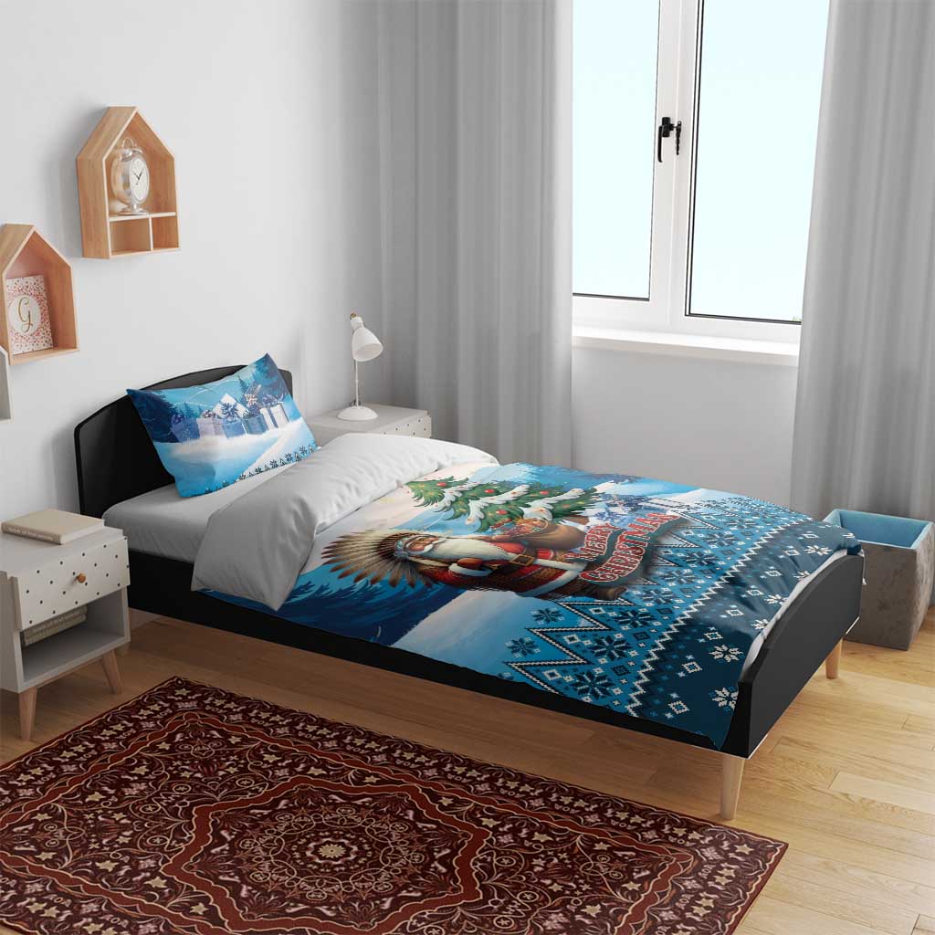 Native American Santa Claus Bedding Set Merry Christmas - Wonder Print Shop