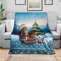 Native American Santa Claus Blanket Merry Christmas - Wonder Print Shop