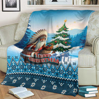 Native American Santa Claus Blanket Merry Christmas - Wonder Print Shop