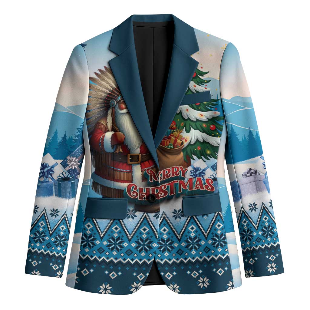 Personalized Native American Santa Claus Blazer Merry Christmas - Wonder Print Shop