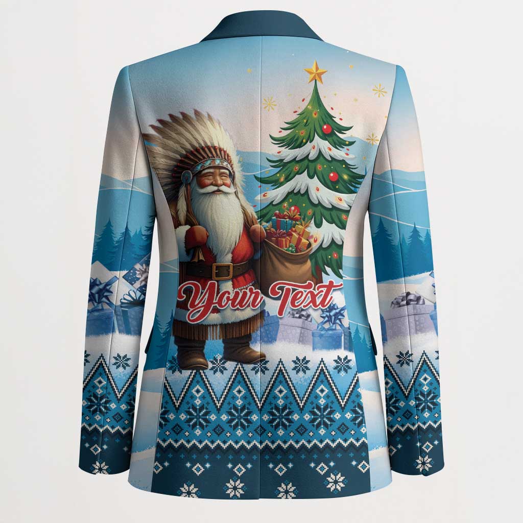 Personalized Native American Santa Claus Blazer Merry Christmas - Wonder Print Shop