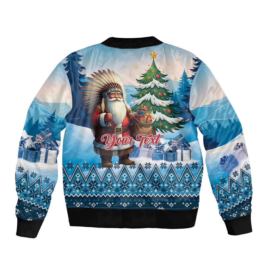 Personalized Native American Santa Claus Bomber Jacket Merry Christmas - Wonder Print Shop
