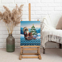 Native American Santa Claus Canvas Wall Art Merry Christmas - Wonder Print Shop