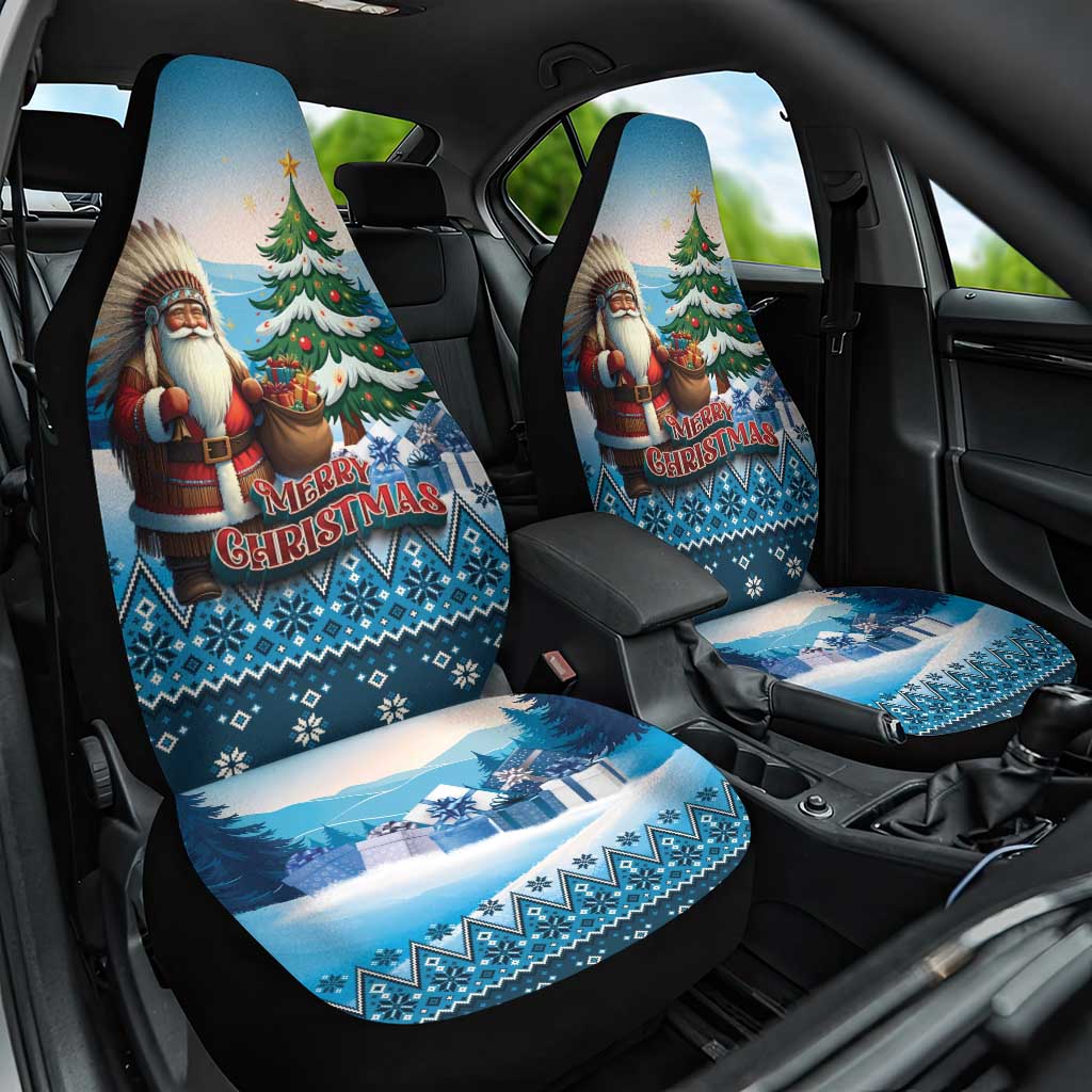 Native American Santa Claus Car Seat Cover Merry Christmas - Wonder Print Shop