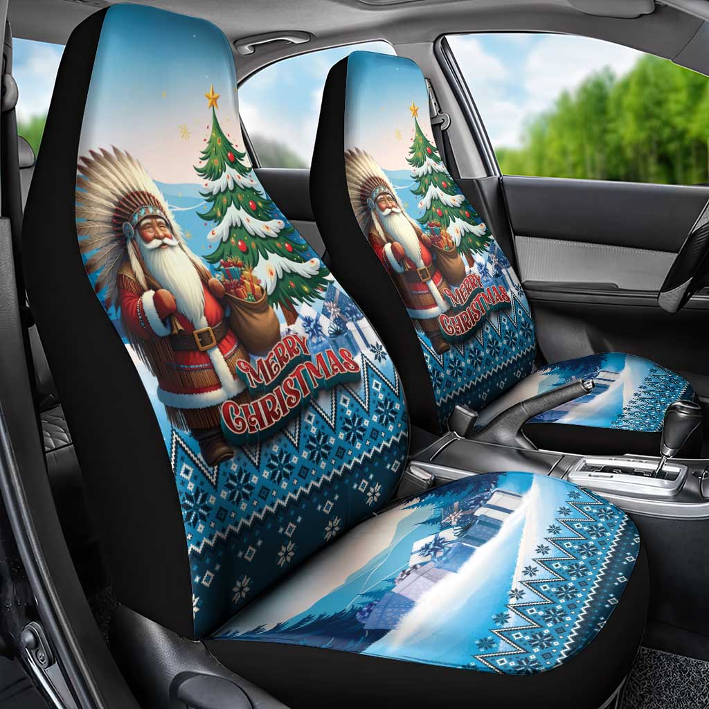 Native American Santa Claus Car Seat Cover Merry Christmas - Wonder Print Shop