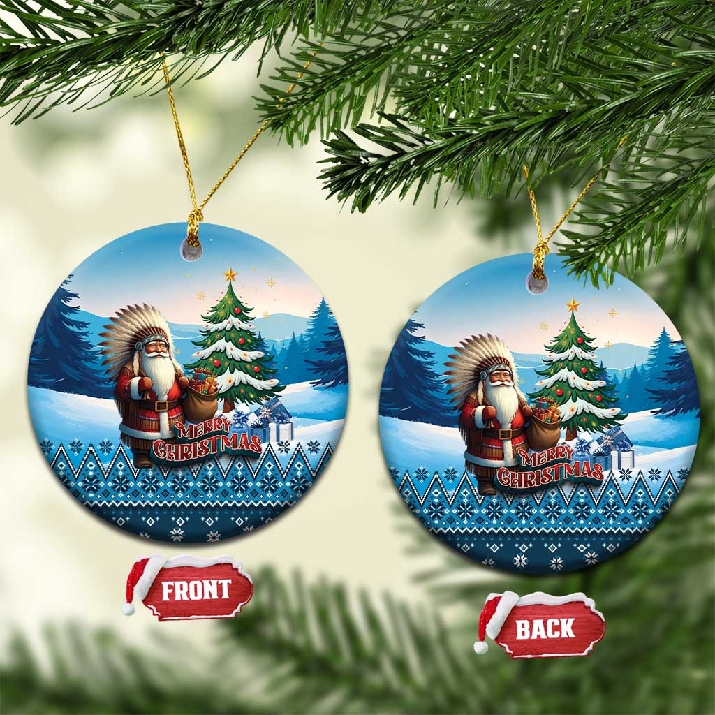Native American Santa Claus Ceramic Ornament Merry Christmas 2025 - Wonder Print Shop