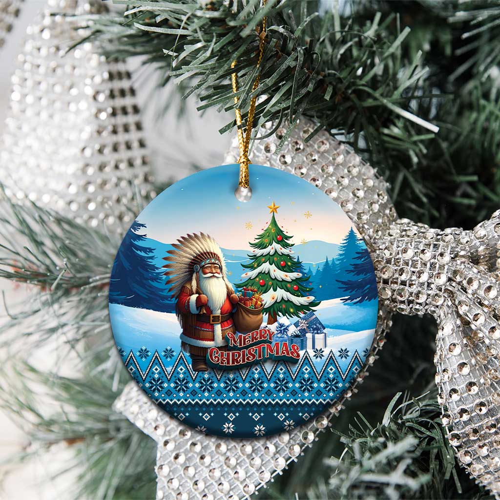 Native American Santa Claus Ceramic Ornament Merry Christmas 2025 - Wonder Print Shop