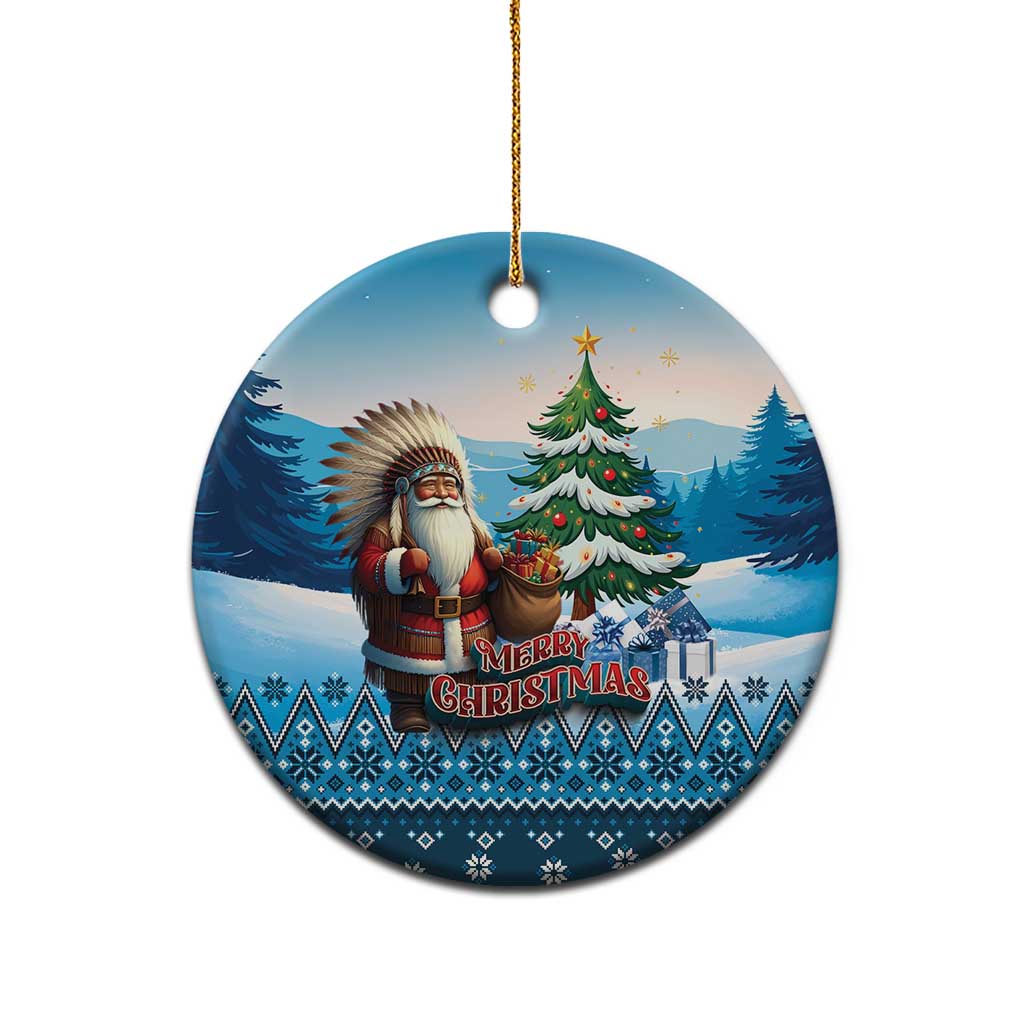 Native American Santa Claus Ceramic Ornament Merry Christmas 2025 - Wonder Print Shop