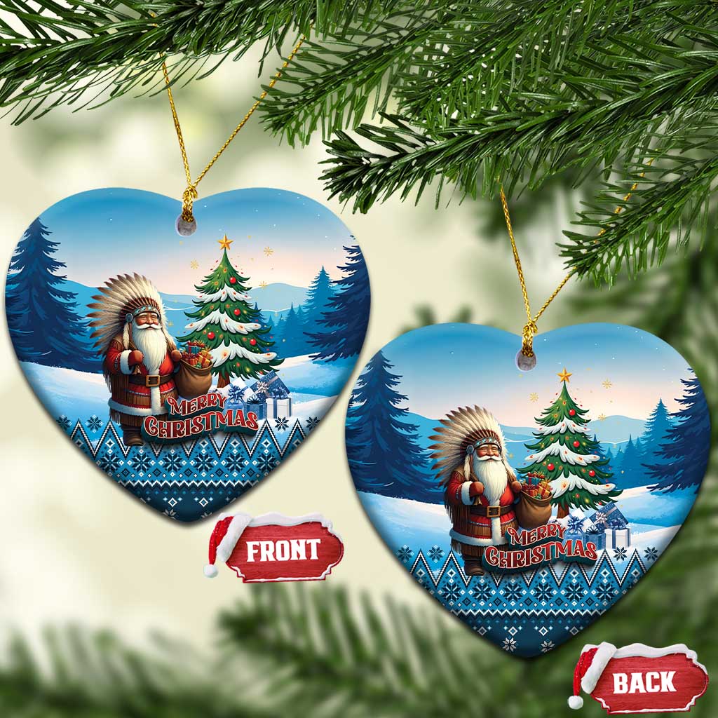 Native American Santa Claus Ceramic Ornament Merry Christmas 2025 - Wonder Print Shop