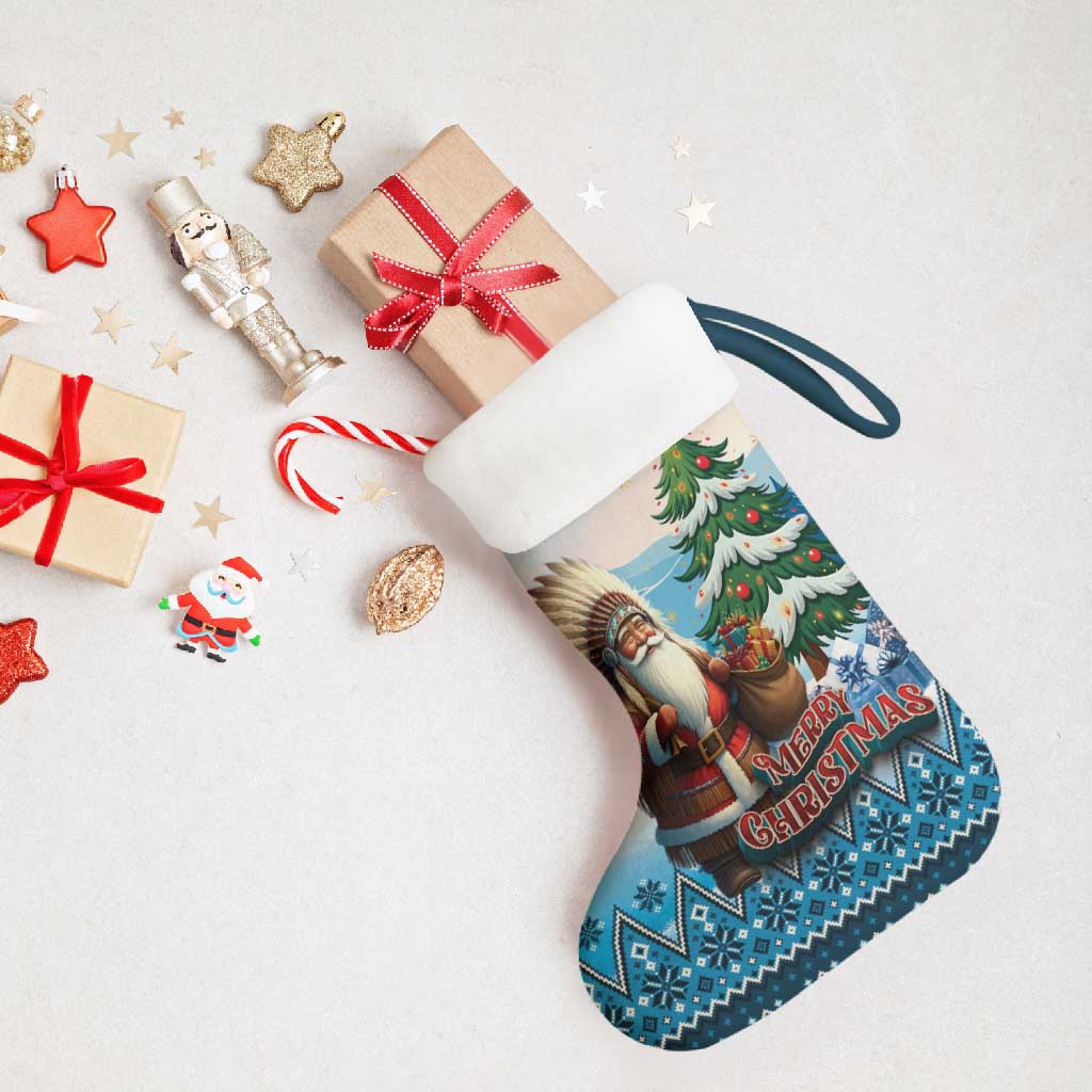 Native American Santa Claus Christmas Stocking Merry Christmas 2025 - Wonder Print Shop