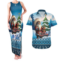Personalized Native American Santa Claus Couples Matching Tank Maxi Dress and Hawaiian Shirt Merry Christmas - Wonder Print Shop