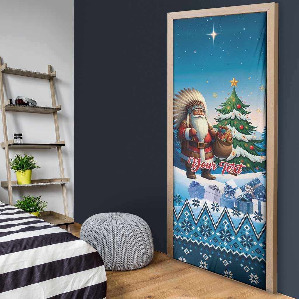 Personalized Native American Santa Claus Door Cover Merry Christmas - Wonder Print Shop