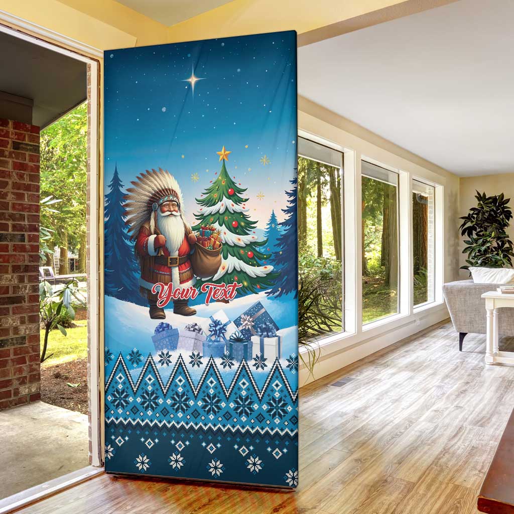 Personalized Native American Santa Claus Door Cover Merry Christmas - Wonder Print Shop