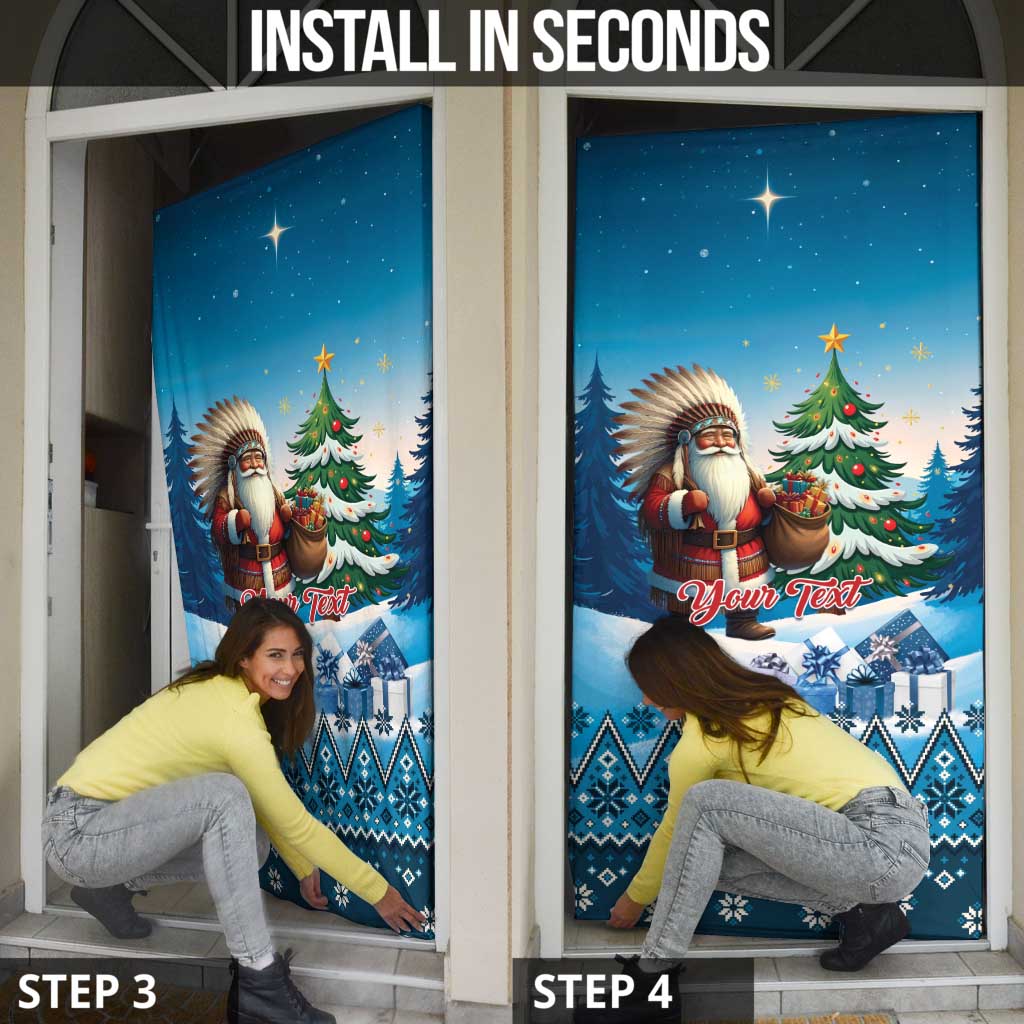 Personalized Native American Santa Claus Door Cover Merry Christmas - Wonder Print Shop