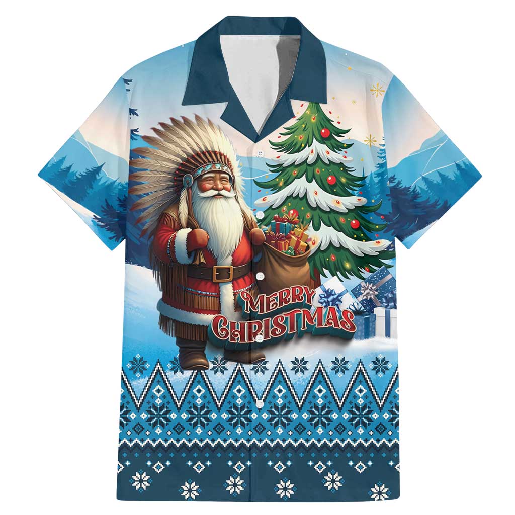 Personalized Native American Santa Claus Family Matching Mermaid Dress and Hawaiian Shirt Merry Christmas - Wonder Print Shop