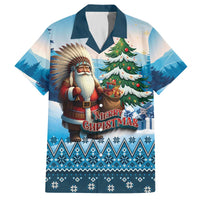 Personalized Native American Santa Claus Family Matching Off The Shoulder Long Sleeve Dress and Hawaiian Shirt Merry Christmas - Wonder Print Shop