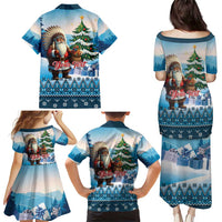 Personalized Native American Santa Claus Family Matching Puletasi and Hawaiian Shirt Merry Christmas - Wonder Print Shop