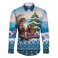 Personalized Native American Santa Claus Family Matching Short Sleeve Bodycon Dress and Hawaiian Shirt Merry Christmas - Wonder Print Shop