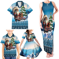 Personalized Native American Santa Claus Family Matching Tank Maxi Dress and Hawaiian Shirt Merry Christmas - Wonder Print Shop
