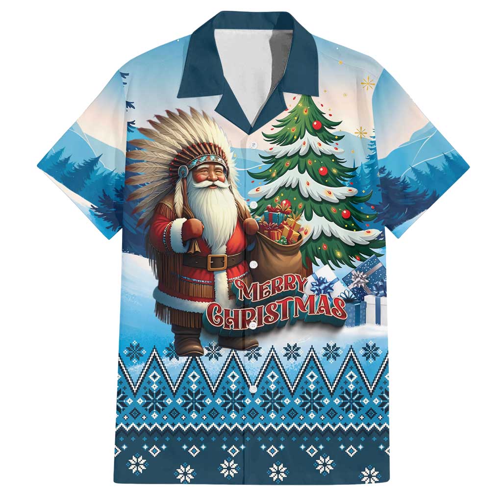 Personalized Native American Santa Claus Family Matching Tank Maxi Dress and Hawaiian Shirt Merry Christmas - Wonder Print Shop