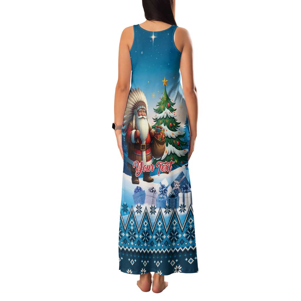 Personalized Native American Santa Claus Family Matching Tank Maxi Dress and Hawaiian Shirt Merry Christmas - Wonder Print Shop