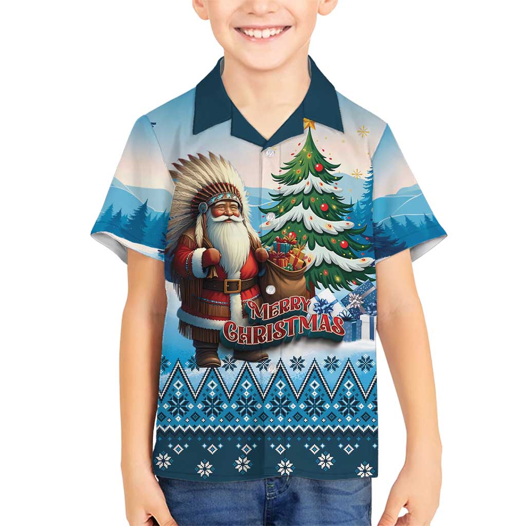 Personalized Native American Santa Claus Family Matching Tank Maxi Dress and Hawaiian Shirt Merry Christmas - Wonder Print Shop
