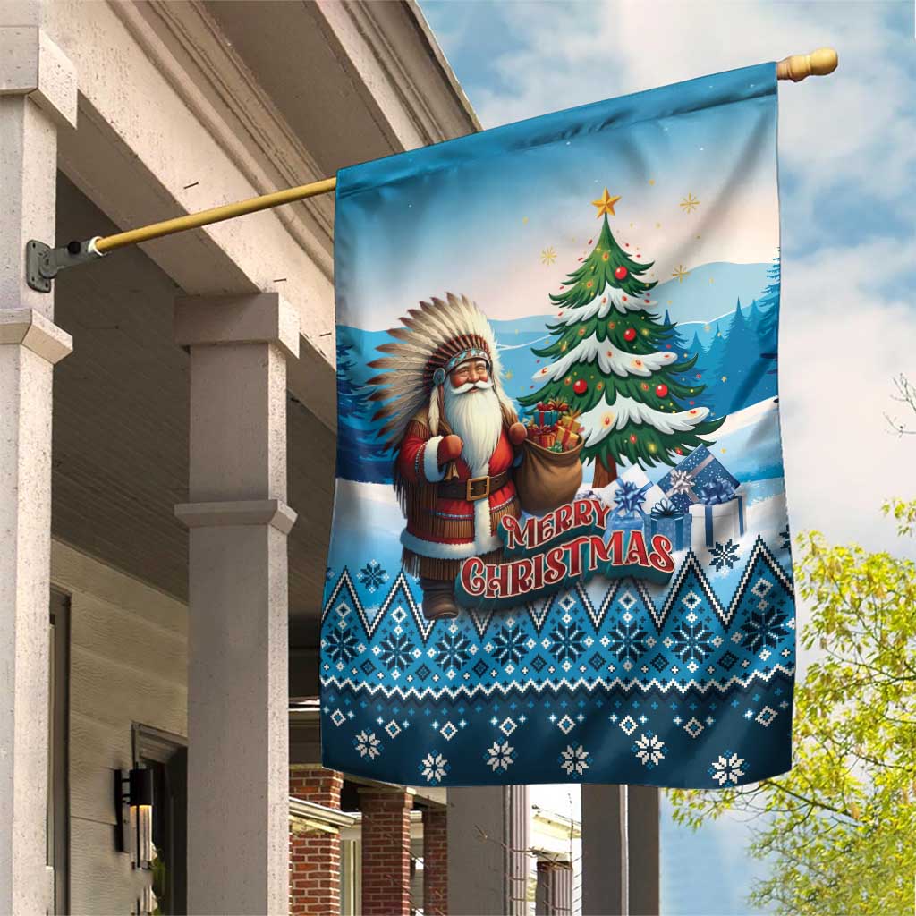 Native American Santa Claus Garden Flag Merry Christmas - Wonder Print Shop