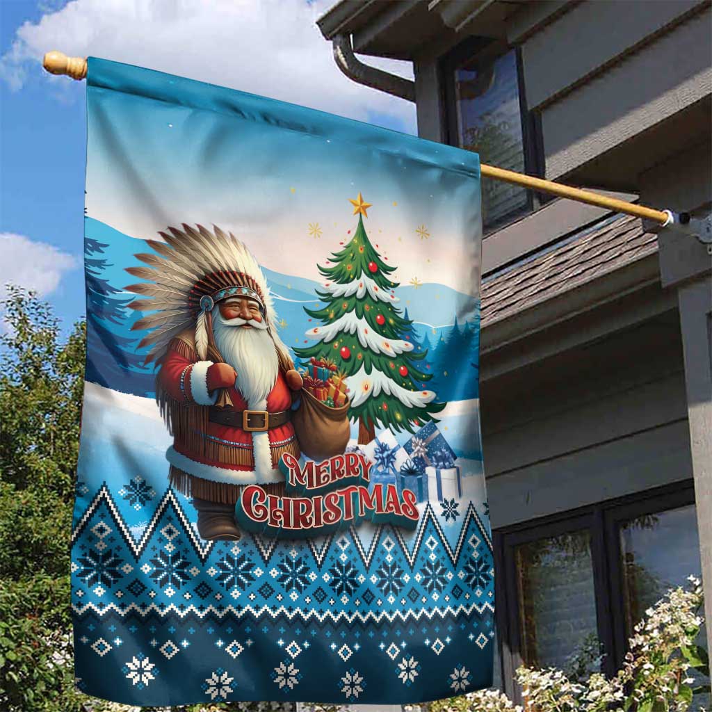Native American Santa Claus Garden Flag Merry Christmas - Wonder Print Shop