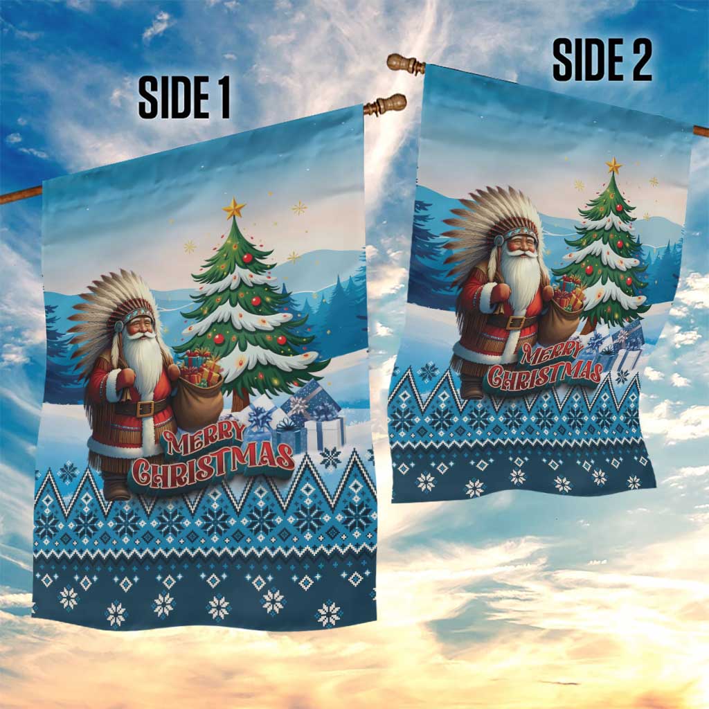 Native American Santa Claus Garden Flag Merry Christmas - Wonder Print Shop
