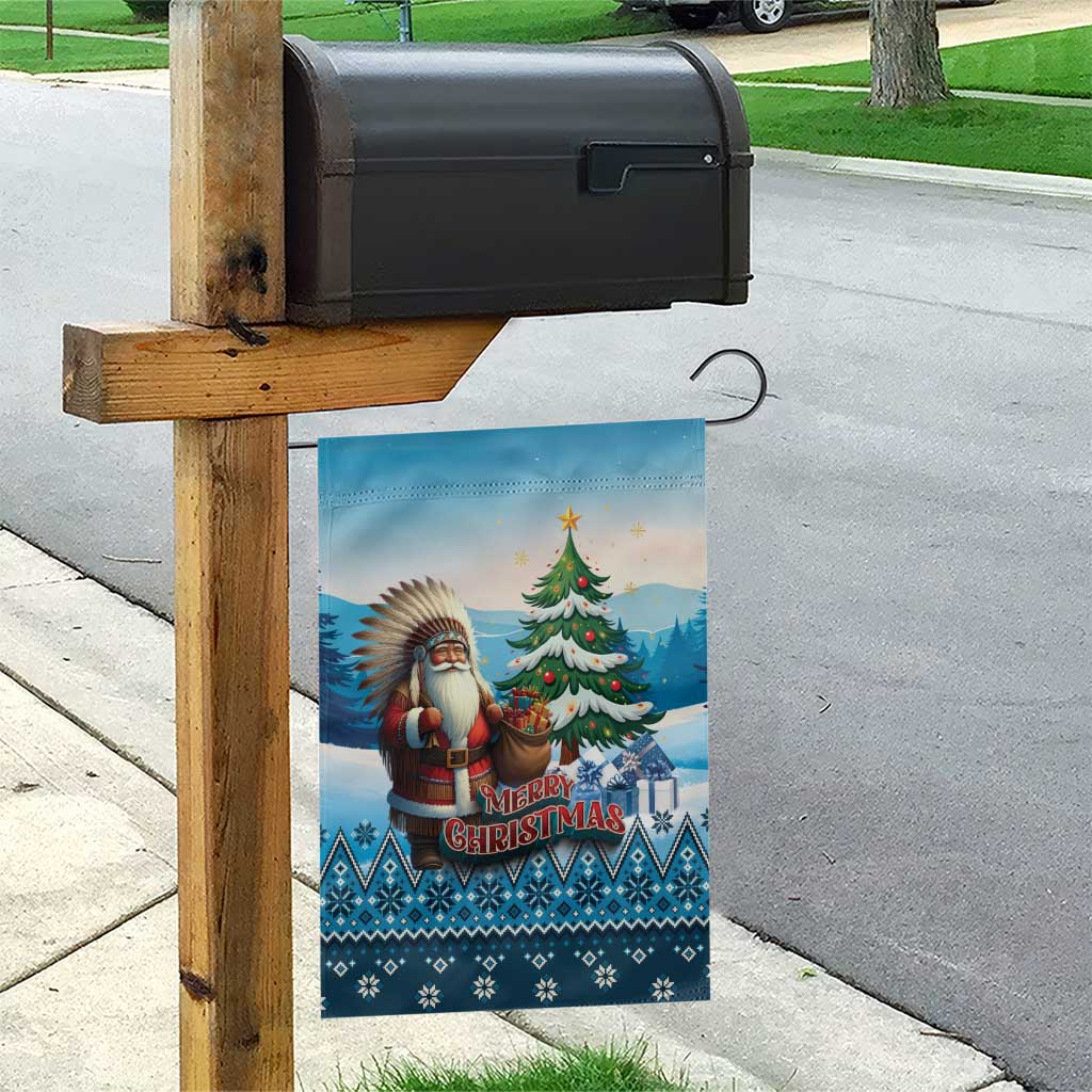 Native American Santa Claus Garden Flag Merry Christmas - Wonder Print Shop