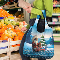 Native American Santa Claus Grocery Bag Merry Christmas - Wonder Print Shop