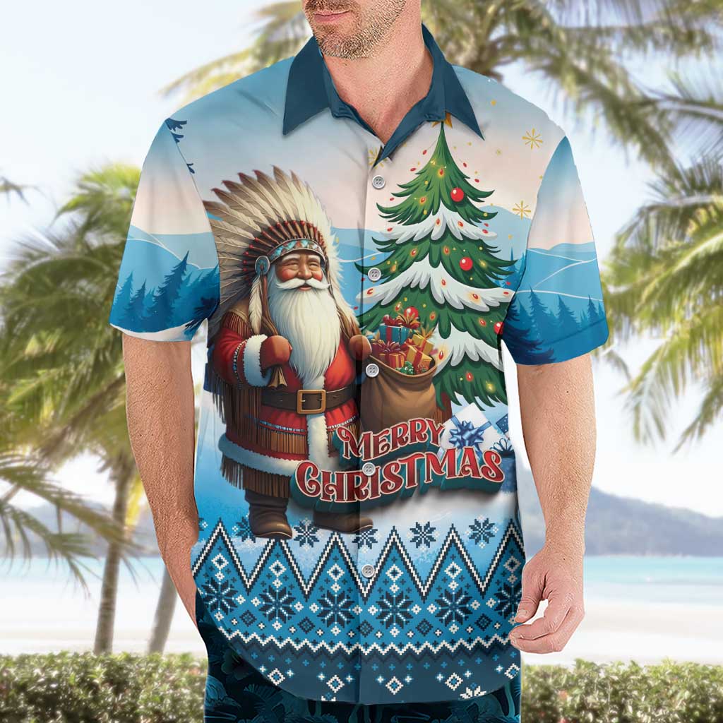 Personalized Native American Santa Claus Hawaiian Shirt Merry Christmas - Wonder Print Shop