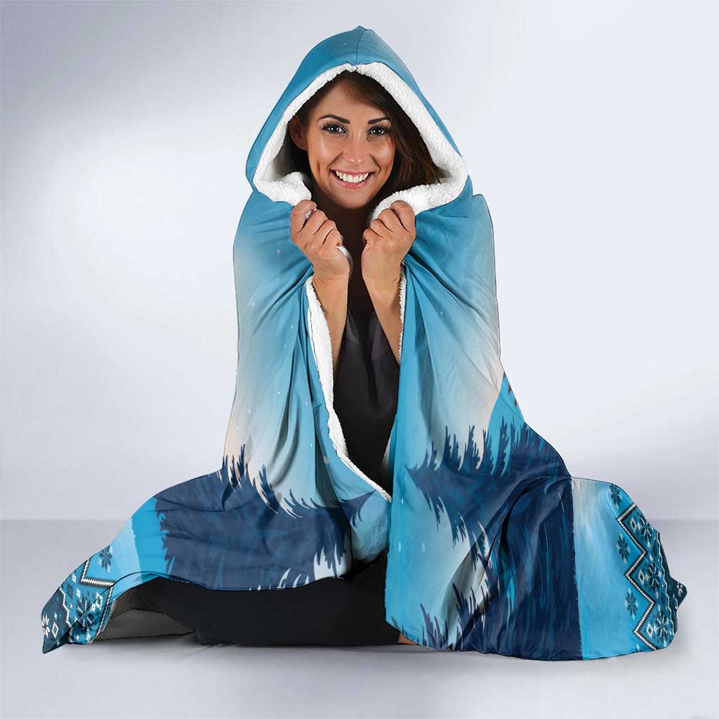 Native American Santa Claus Hooded Blanket Merry Christmas - Wonder Print Shop