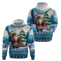 Personalized Native American Santa Claus Hoodie Merry Christmas - Wonder Print Shop