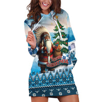 Personalized Native American Santa Claus Hoodie Dress Merry Christmas - Wonder Print Shop
