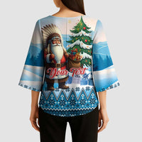 Personalized Native American Santa Claus Kimono Sleeve Blouse Merry Christmas - Wonder Print Shop