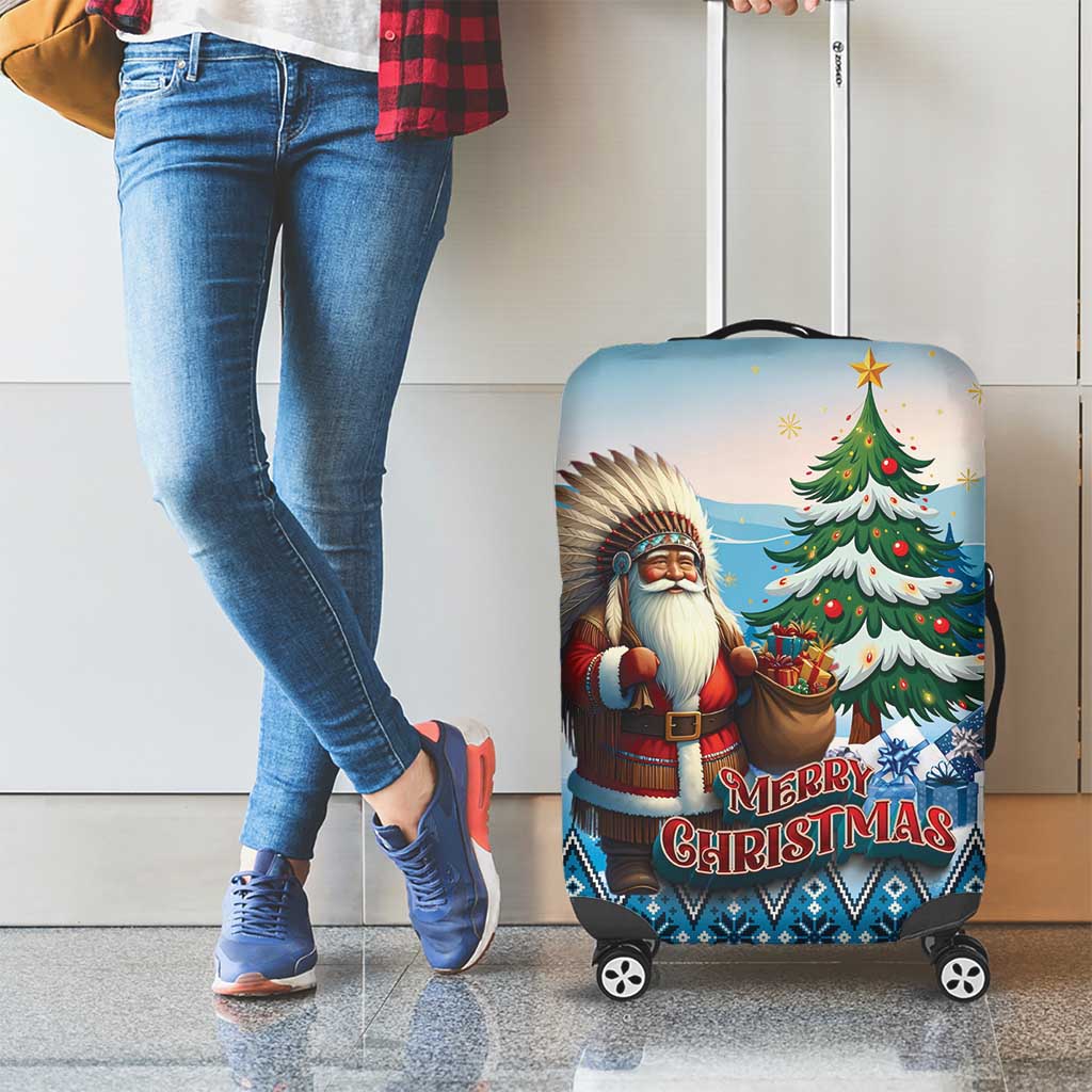 Native American Santa Claus Luggage Cover Merry Christmas - Wonder Print Shop