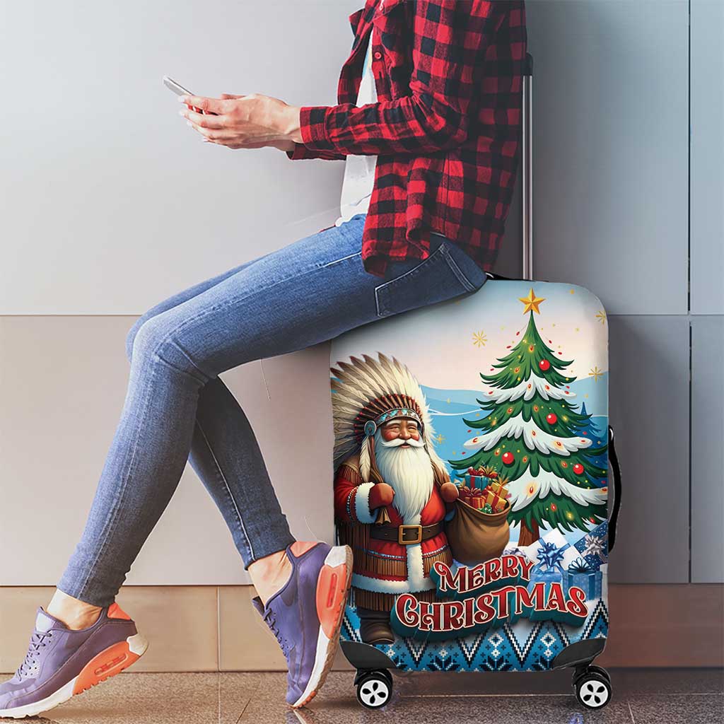 Native American Santa Claus Luggage Cover Merry Christmas - Wonder Print Shop
