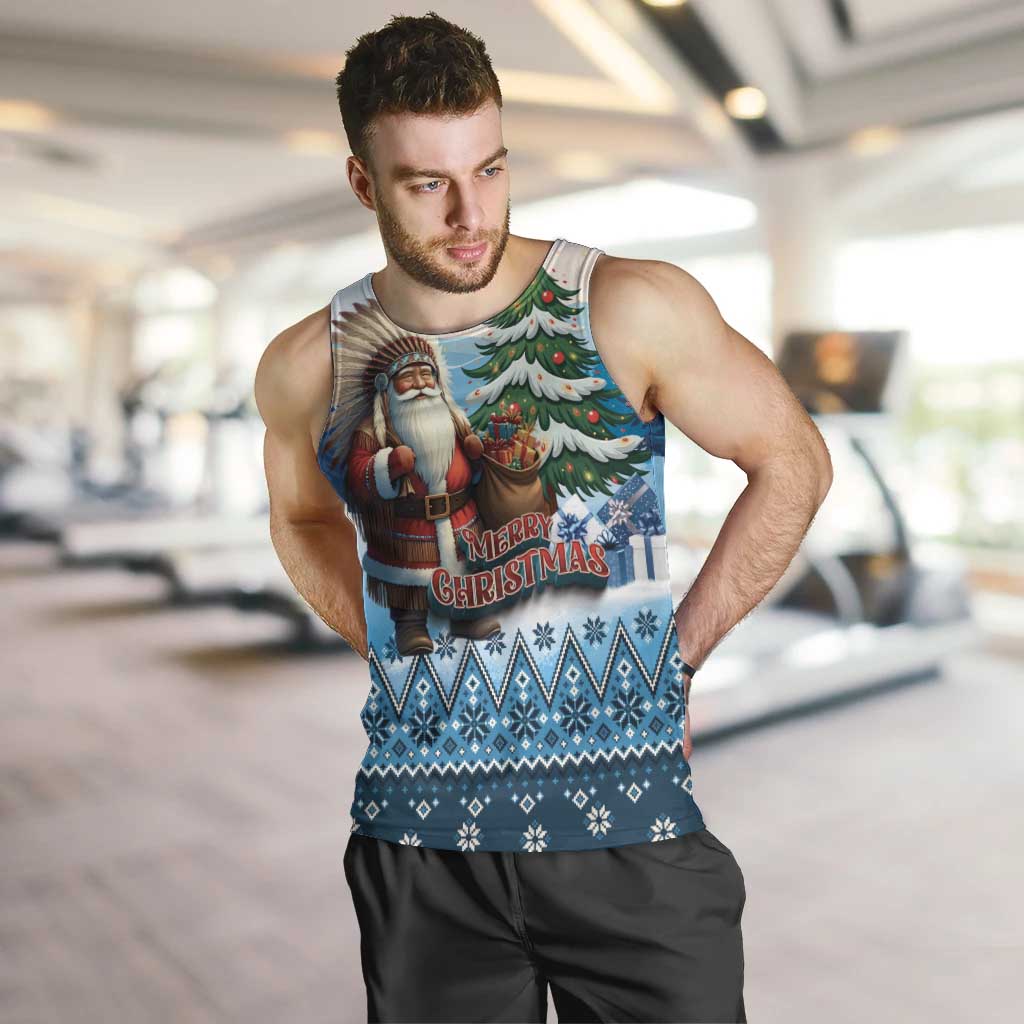Personalized Native American Santa Claus Men Tank Top Merry Christmas - Wonder Print Shop