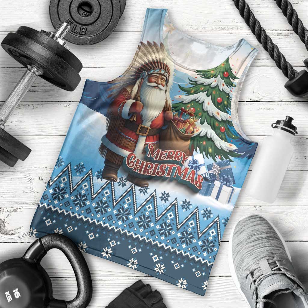 Personalized Native American Santa Claus Men Tank Top Merry Christmas - Wonder Print Shop