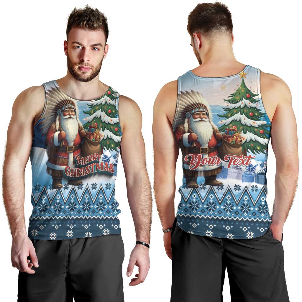 Personalized Native American Santa Claus Men Tank Top Merry Christmas - Wonder Print Shop