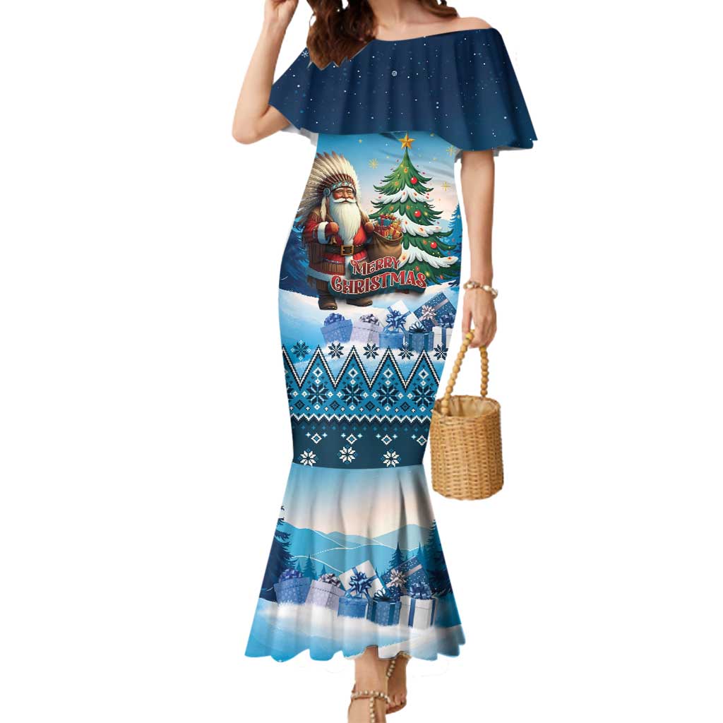 Personalized Native American Santa Claus Mermaid Dress Merry Christmas - Wonder Print Shop