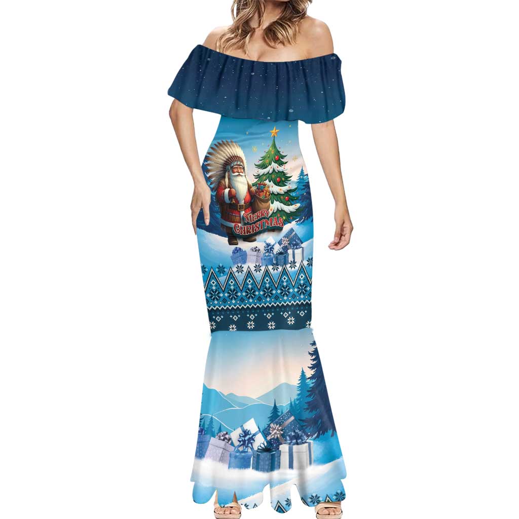 Personalized Native American Santa Claus Mermaid Dress Merry Christmas - Wonder Print Shop