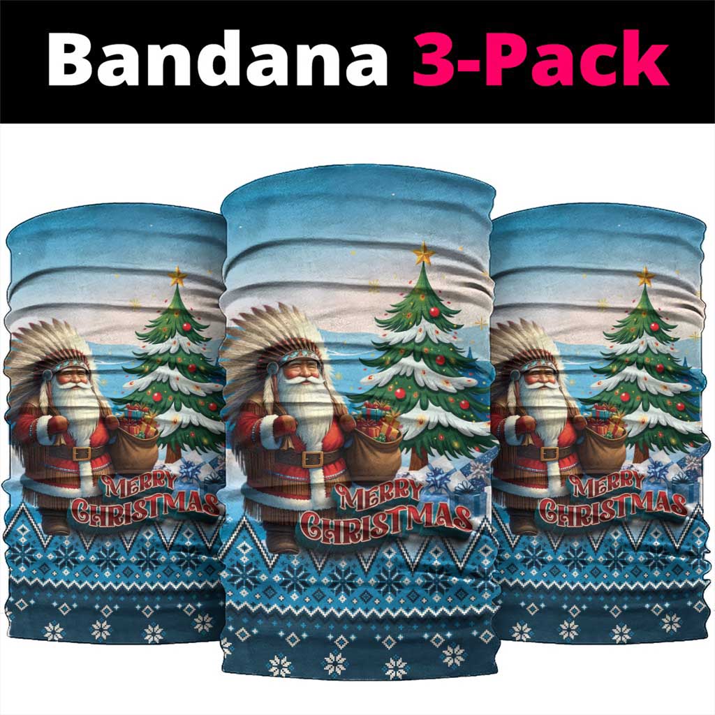 Native American Santa Claus Neck Gaiter Merry Christmas - Wonder Print Shop