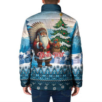 Personalized Native American Santa Claus Padded Jacket Merry Christmas - Wonder Print Shop