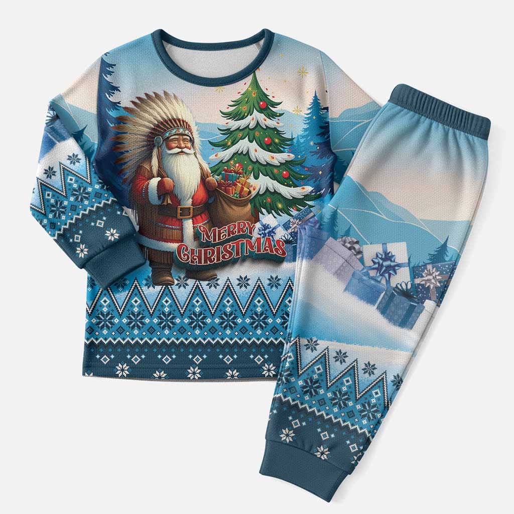 Personalized Native American Santa Claus Christmas Pajama Set Merry Christmas 2025 - Wonder Print Shop
